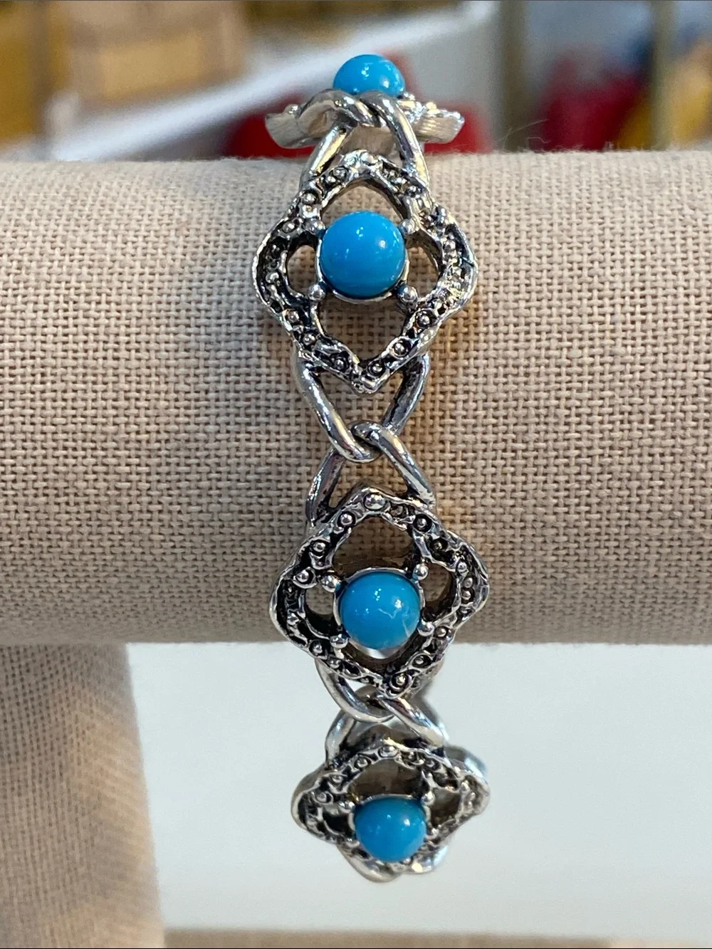 Sarah Coventry Turquoise Link Bracelet - Women Jewelry